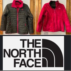 EUC  The North Face reversible jacket gray/pink XL